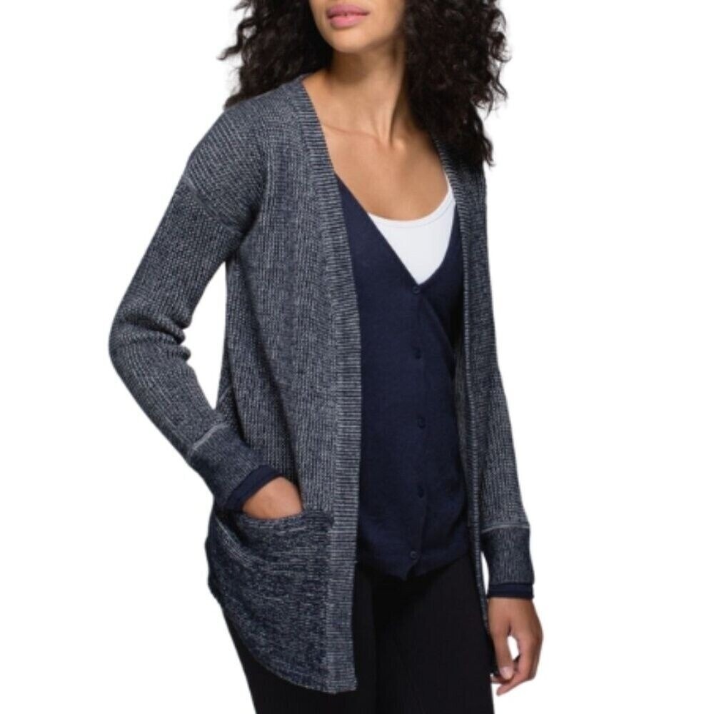 Lululemon Vestigan Inkwell Blue 2-in-1 Cardigan Sweater Womens Medium